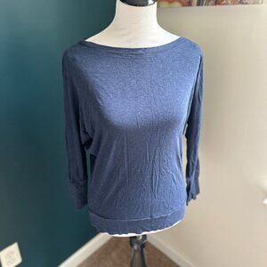 PARAPHRASE Wide Neck 3/4 Sleeve Blue blouse